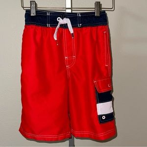 Tommy Hilfiger Red, White & Blue Board Shorts Swim Trunks, Size M